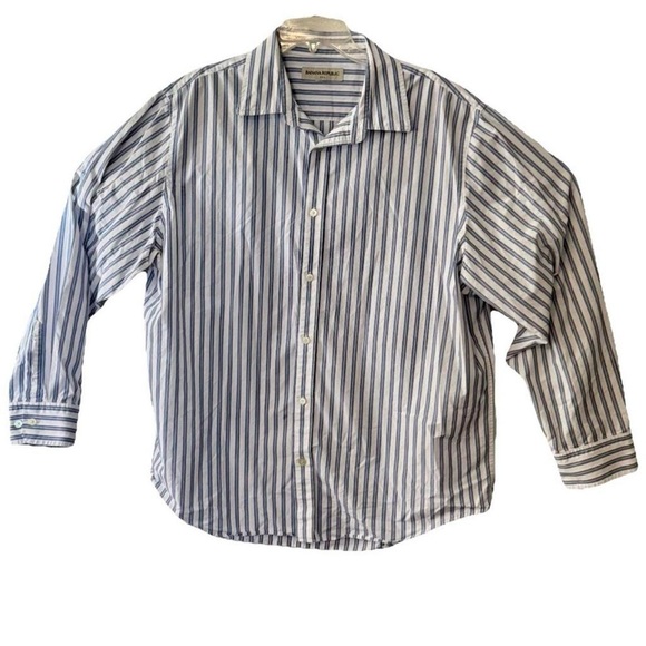 Banana Republic Men's Shirt with Blue and White Stripes - Picture 4 of 8